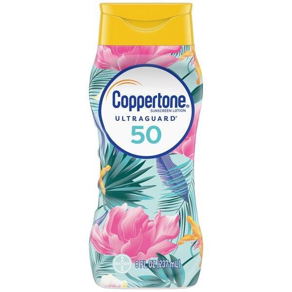 Coppertone Coppertone Ultra Guard Sunscreen Lotion Broad Spectrum SPF 50, 8 Fluid Ounces Skin Care White Smoke