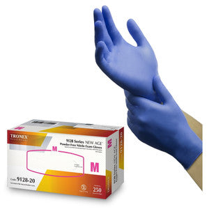 Tronex Tronex AGE Nitrile Medical Exam Gloves – Small (Powder-Free / Blue) Masks White Smoke