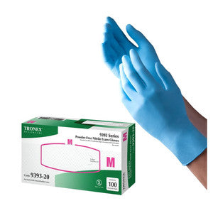 Tronex Tronex® Nitrile Exam Gloves – Chemo Rated, Powder-Free, Large (100 Count) First Aid White Smoke