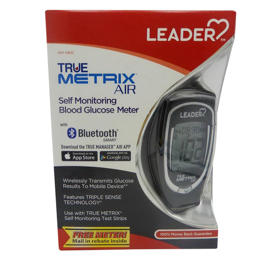 Leader Health Care Leader Health Care True Metrix Air Self Monitoring Bluetooth Glucose Meter Blood Glucose Test Strips White Smoke