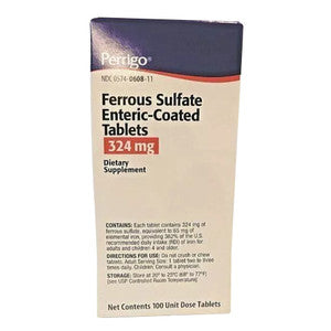 Perrigo Ferrous Sulfate 324mg  Red Tablet 100Ea Vitamins & Supplements Gray