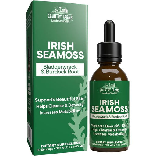 Country Farms Country Farms® Irish Sea Moss with Bladderwrack & Burdock Root – 2 oz Liquid Drops Vitamins & Supplements White Smoke