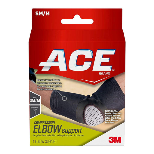 ACE Ace Compression Elbow Support, 207523, Small / Medium Supports & Braces Dark Red