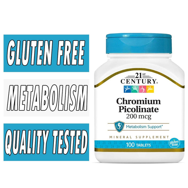 21st Century 21st Century Chromium Picolinate 200 Mcg 100Ct Vitamins & Supplements White Smoke