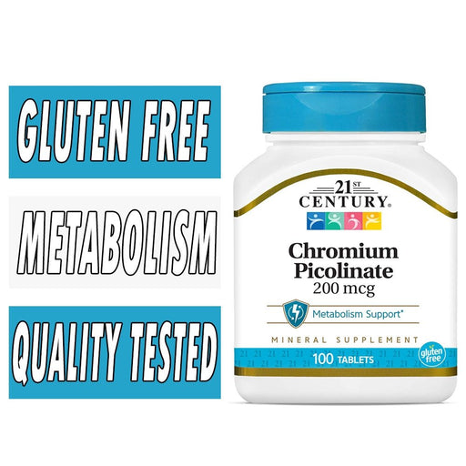 21st Century 21st Century Chromium Picolinate 200 Mcg 100Ct Vitamins & Supplements White Smoke