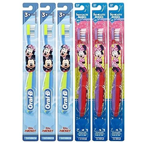 Oral-B Oral-B Kids Toothbrush, Pro-Health Stages Mickey & Minnie Mouse For Little Children Ages 2-4 Years Old, Extra Soft Toothbrushes Pale Turquoise