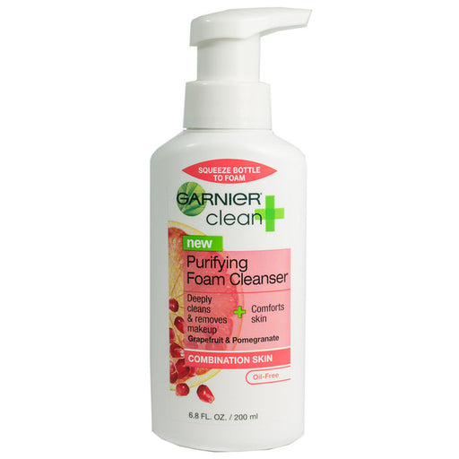 Clean + Clean + Garnier Purifying Foam Cleanser For Combination Skin 6.8 Fl Oz Skin Care White Smoke