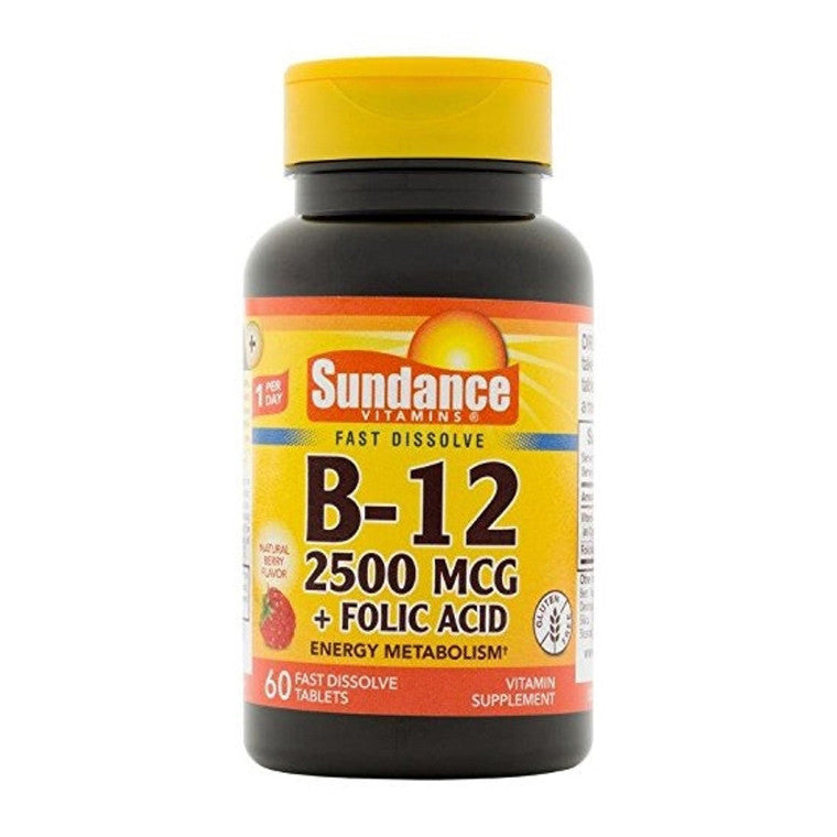 Sundance Sundance Vitamin B12 Plus Folic Acid Tablets, 2500 Mcg Vitamins & Supplements White Smoke