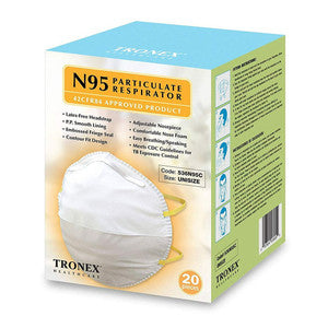 Tronex Tronex N95 Particulate Respirator Mask, NIOSH Approved, One Size (Pack of 20) Business & Industrial White Smoke