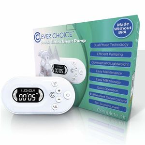 0 Clever Choice Double Electric Breast Pump Kit Breast Pumps White Smoke