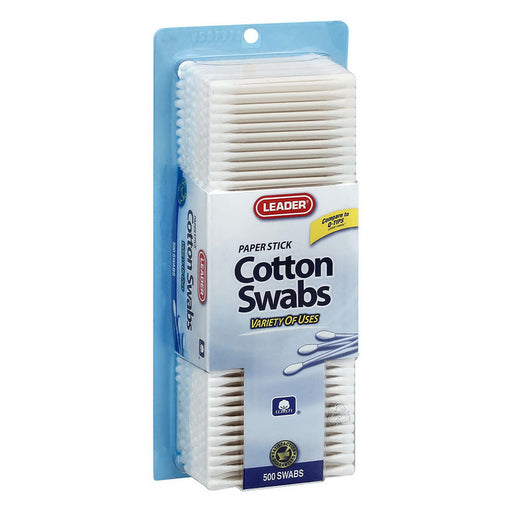 Leader Health Care Leader™ Cotton Swabs – 100% Pure Cotton with Paper Sticks Cotton Swabs Gray