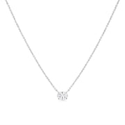 Bids.com 14K White Gold 1/2 Cttw Lab Grown Oval Shape Solitaire Diamond East West 18" Pendant Necklace (E-F Color, VS1-VS2 Clarity) Necklaces White Smoke White.Gold / 18