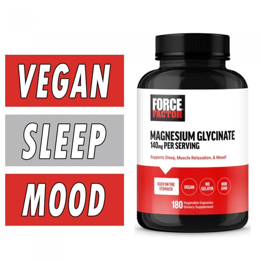 Force Factor Force Factor Magnesium Glycinate - 140 Mg - 180 Veg Capsules Vitamins & Supplements White Smoke