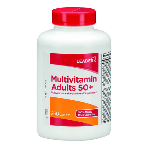 Leader Health Care Leader™ Health Care Multivitamin for Adults 50+ – Dietary Supplement (Caplets) Vitamins & Supplements White Smoke