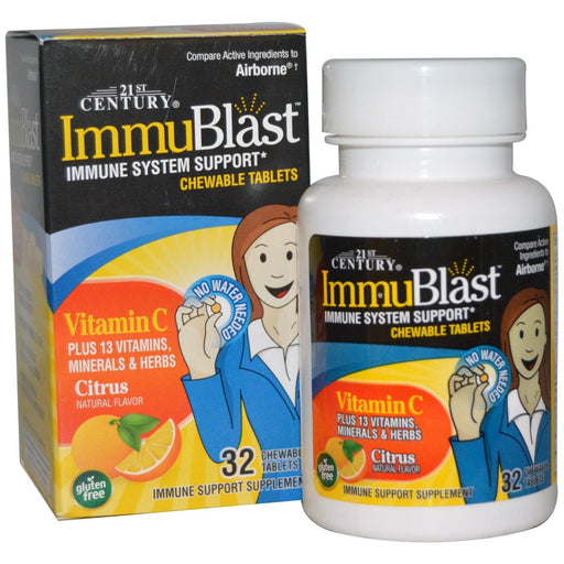 21st Century 21st Century Immublast Chewable Tablets, Citrus Vitamins & Supplements White Smoke