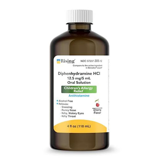 Diphenhydramine Diphenhydramine Hcl 12.5 Mg, Kids Allergy Syrup, 4 Oz Medicine Cabinets White Smoke