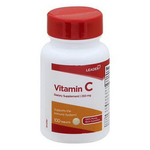 Leader Leader Vitamin C 250 mg, Immune System Support & Antioxidant Health, 100 Tablets Vitamins & Supplements Light Gray