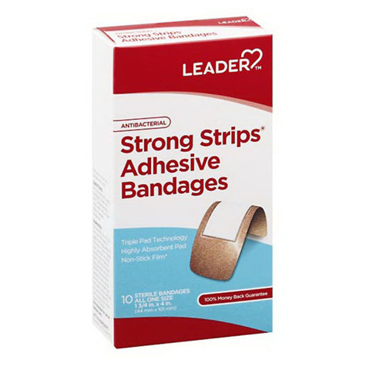 Leader Leader Strong Strips XL Bandage 1.75inX4in 10ct First Aid Lavender