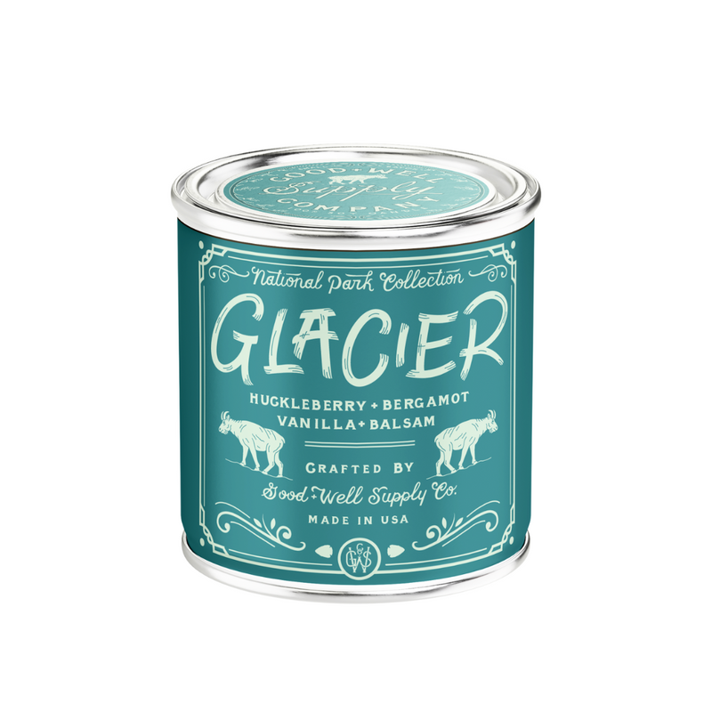 Good & Well Supply Co Glacier National Park Candle Candles White Smoke Half Pint / 8oz / Cotton Wick,Pint / 14oz / Cotton Wick