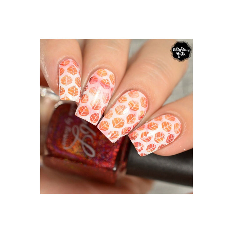 UberChic Beauty Lovely Leaves-03 Stamping Plate Dark Salmon