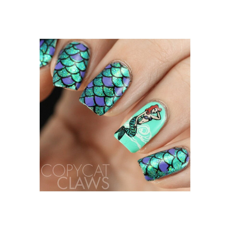 UberChic Beauty Mermaid Life Stamping Plate Rosy Brown