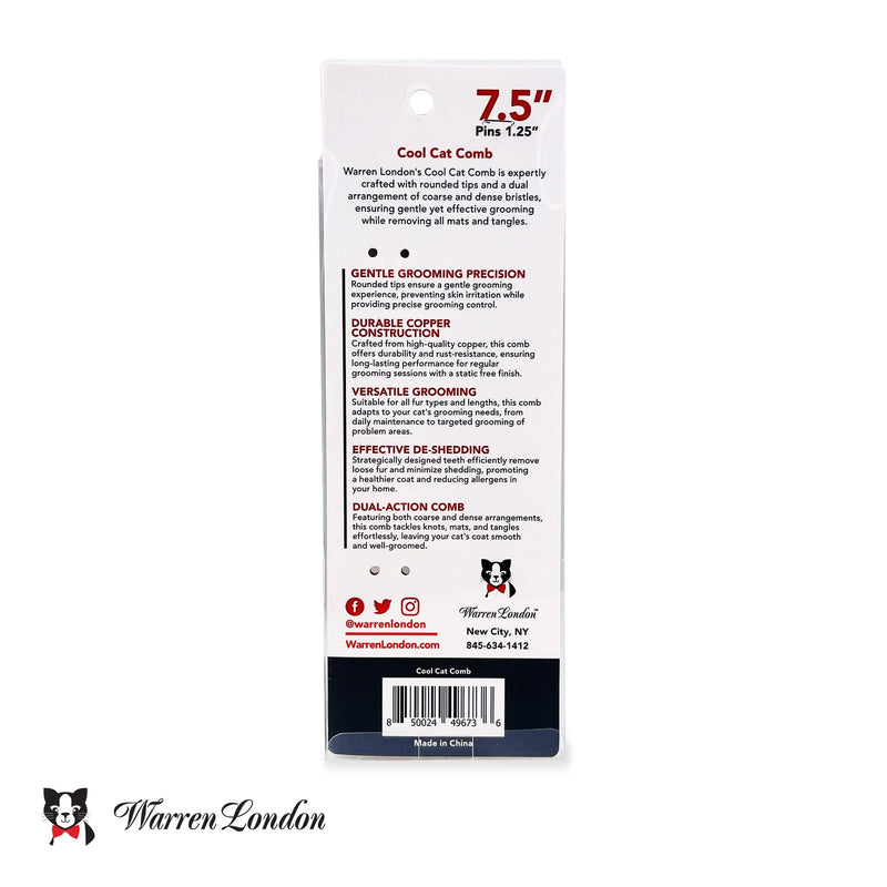Warren London Cool Cat Comb Pet Combs & Brushes White Smoke