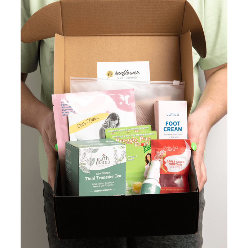 Sunflower Motherhood Pregnancy Box Baby Gift Set Rosy Brown