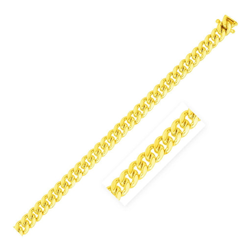 Bids.com 10k Yellow Gold Classic Miami Cuban Solid Bracelet (6.10 mm) Bracelets White Smoke 8.5 / Yellow Gold