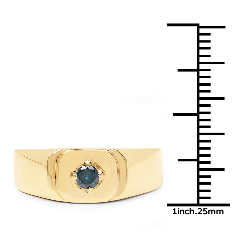 Bids.com 14K Yellow Gold Plated 0.20 Carat Genuine Blue Diamond .925 Sterling Silver Ring Rings White Smoke size 8.00,size 6.00,size 7.00,size 9.00,size 9.50,size 11.00,size 12.00
