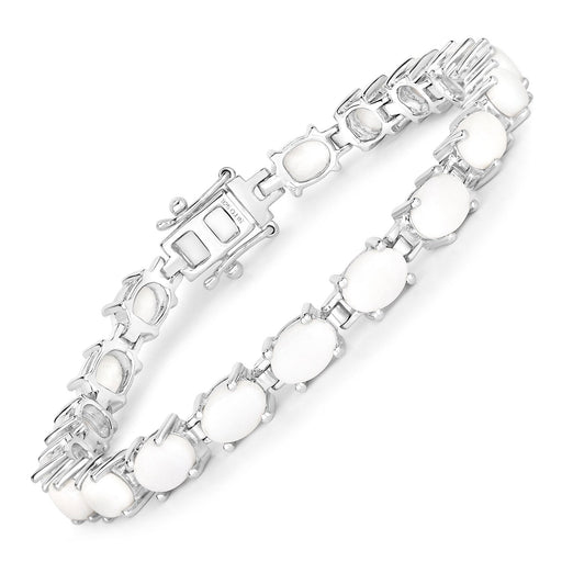 Bids.com 10.26 Carat Genuine Opal .925 Sterling Silver Bracelet Bracelets White Smoke size 7.00