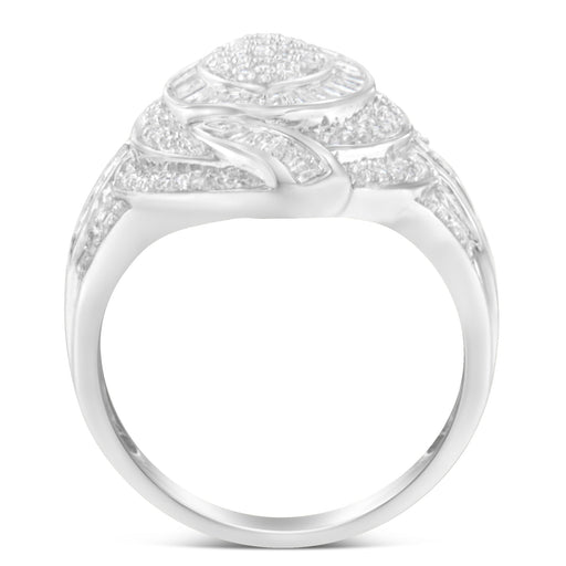 Bids.com .925 Sterling Silver & 1-1/8 Cttw Diamond Marquise Shaped Cluster Triple Halo Knot Cocktail Fashion Ring (I-J Color, I2-I3 Clarity) - Size 6 Rings White Smoke 8 / White.Sterling Silver,6 / White.Sterling Silver,7 / White.Sterling Silver,7.75 / White.Sterling Silver,7.5 / White.Sterling Silver,7.25 / White.Sterling Silver,6.75 / White.Sterling Silver,6.5 / White.Sterling Silver,6.25 / White.Sterling Silver