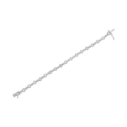 Bids.com 10K White Gold 4.0 cttw Brilliant Round-cut and Baguette Diamond Floral Cluster Link Bracelet (I-J Clarity, I1-I2 Color) - Size 7" Bracelets White Smoke White.Gold / 7