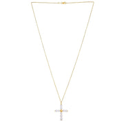 Bids.com 14k Yellow Gold Pearl Cross Pendant Pendants White Smoke 18 / Yellow Gold