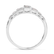 Bids.com 14K White Gold Plated 0.26 Carat Genuine White Diamond .925 Sterling Silver Ring Rings White Smoke size 6.00,size 7.00,size 8.00