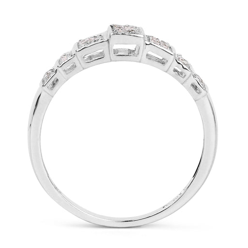 Bids.com 14K White Gold Plated 0.26 Carat Genuine White Diamond .925 Sterling Silver Ring Rings White Smoke size 6.00,size 7.00,size 8.00