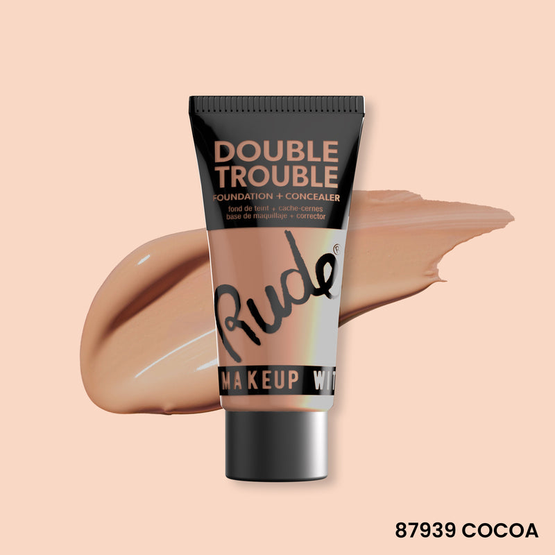 Rude Cosmetics Double Trouble Foundation and Concealer Foundation Peach Puff Cocoa 16