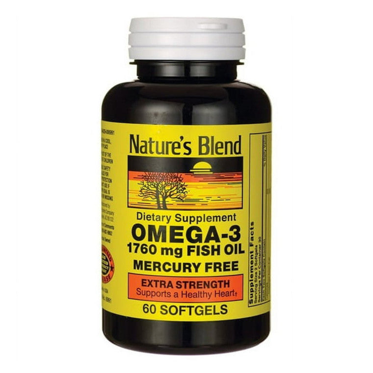 Nature's Blend Nature's Blend Omega 3 Softgels 60 Ct Vitamins & Supplements White Smoke