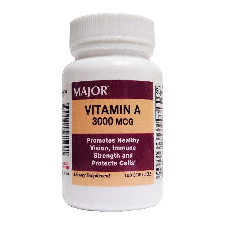 Major Vitamin A  Soluble Capsule 10Mu 100Ct Vitamins & Supplements Light Gray