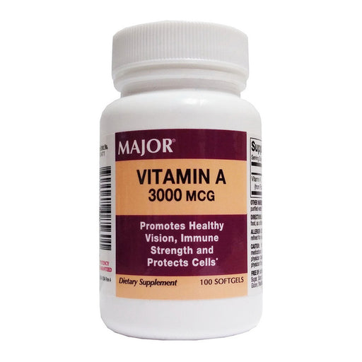 Major Vitamin A  Soluble Capsule 10Mu 100Ct Vitamins & Supplements Light Gray