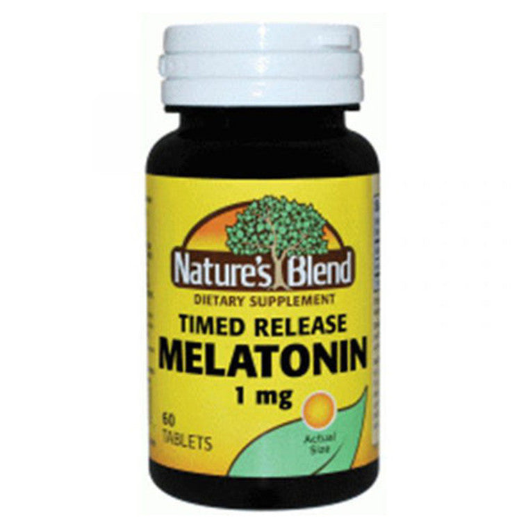 Nature's Blend Nature's Blend Melatonin 1 Mg Tablets Vitamins & Supplements Black
