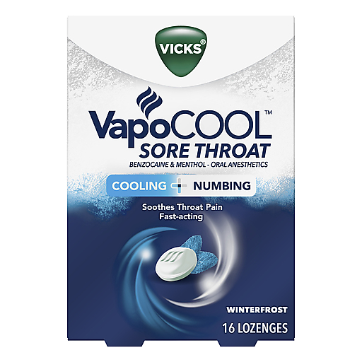 Vicks Vicks Vapocool  Lozenges  Winterfrost Sore Throat 16 Ea Personal Care White Smoke
