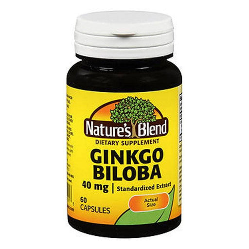 Nature's Blend Nature's Blend Ginkgo Biloba Extract – 40 mg (60 Capsules) Vitamins & Supplements Black