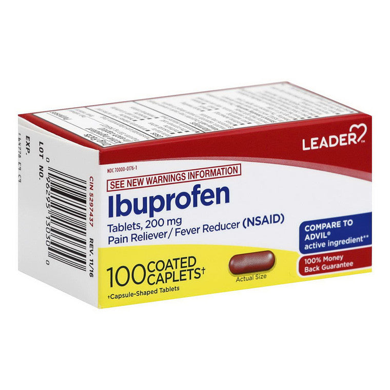 Leader Health Care Leader Health Care Ibuprofen, 200 Mg Coated Tablets Medicine & Drugs White Smoke