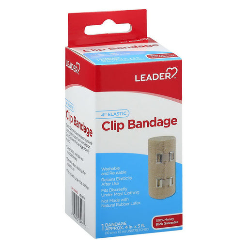 Leader Health Care Leader Health Care Clip Bandage, Elastic, 4 Inch Medical Tape & Bandages White Smoke