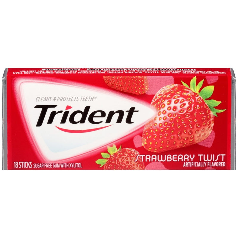 Trident Trident Strawberry Twist Sugar Free Gum With Xylitol 18 Ct Pack Candy & Chocolate White Smoke