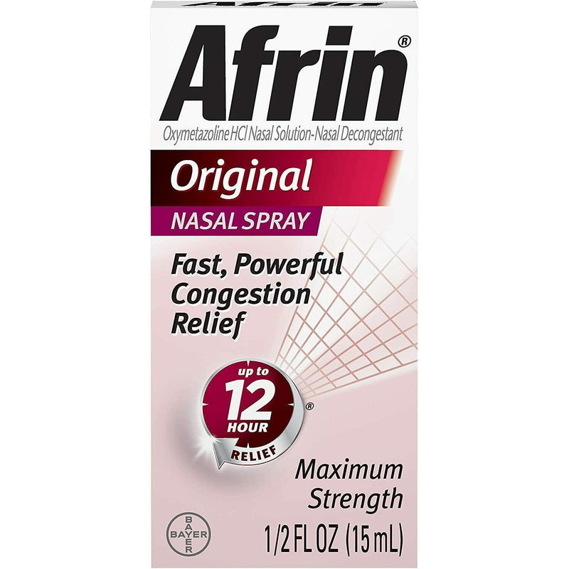 Afrin Afrin Original Nasal Spray Maximum Strength Decongestant 0.5 Fl Oz Respiratory Care Light Gray