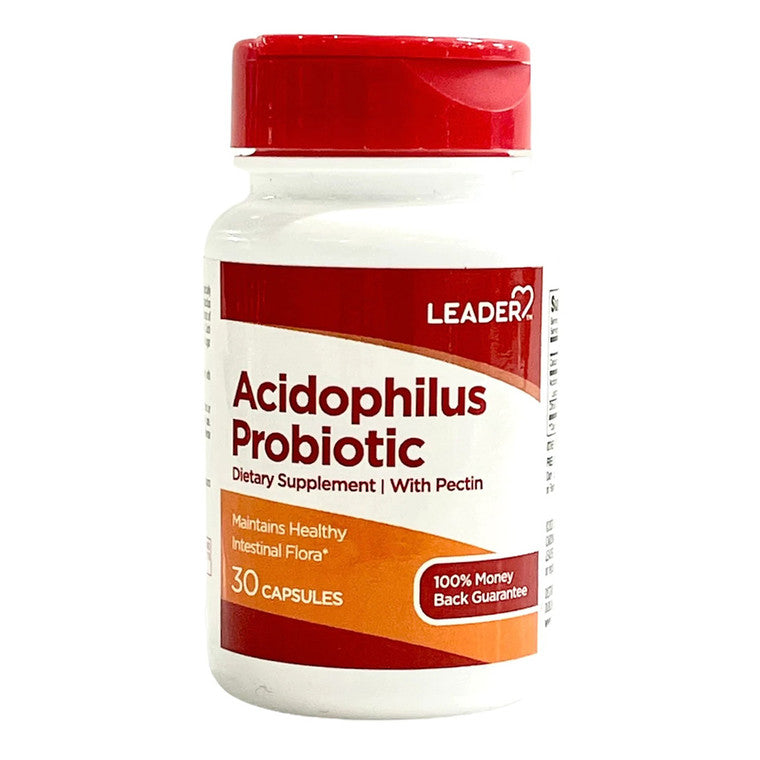 Leader Leader Acidophilus Probiotic, Digestive Health Support, 30 Dietary Capsules Vitamins & Supplements White Smoke