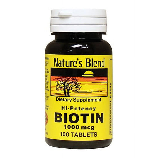 Nature's Blend Nature's Blend S Hi-Potency Biotin Tablets 1000 Mcg Vitamins & Supplements White Smoke
