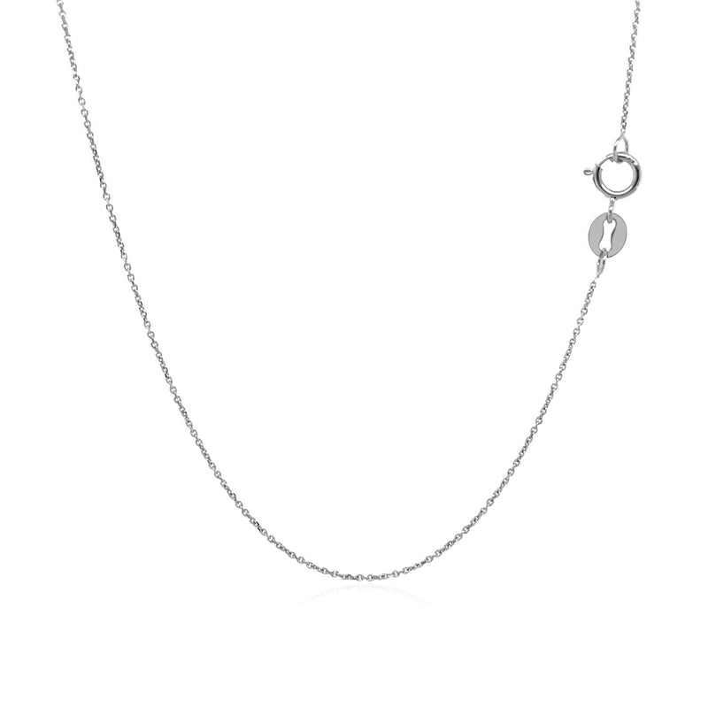 Bids.com 14k White Gold Cable Link Chain 0.5mm Necklaces White Smoke 16 / White Gold,18 / White Gold,20 / White Gold