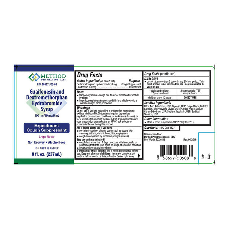 Method Pharmaceuticals Method Pharmaceuticals Guaifenesin And Dextromethorphan Hydrobromide Cough Syrup, 8 Oz Medicine Cabinets White Smoke